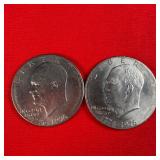 2 - 1976 Bicentennial Ike $1 Dollar Coins