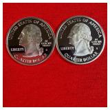 2- 2002 90% Silver Proof State Washington Quarters