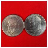 2 - 1976 Bicentennial Ike $1 Dollar Coins