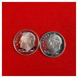 2 - 2002 90% Silver Proof Dimes