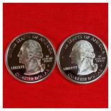 2- 2006 90% Silver Proof Washington State Quarters