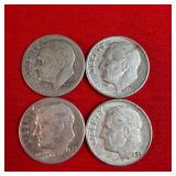 2 -1959 2-1950 90% Silver Roosevelt Dimes