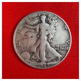 1942 Walking Liberty 90% Silver Half Dollar