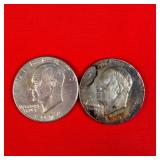2 - 1974 Eisenhower 'Ike' $1 Dollar Coins