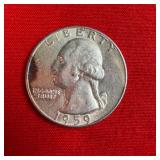 1959 90% Silver Washington Quarter