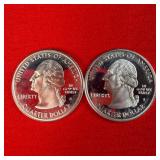 2- 2000 90% Silver Proof Washington State Quarters