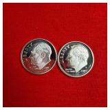 2 - 2005 90% Silver Proof Dimes