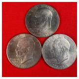 3 - 1976 Bicentennial Ike $1 Dollar Coins