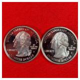 2- 2000 90% Silver Proof Washington State Quarters