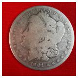 1901 Morgan 90% Silver Dollar Coin
