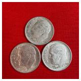 3 - 1960 90% Silver Roosevelt Dimes