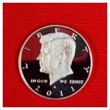 2011 90% Silver Proof Kennedy Half Dollar