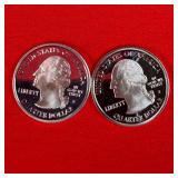 2- 2002 Washington 90% Silver Proof State Quarters