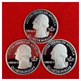 3- 2014 Washington 90% Silver Proof State Quarters