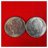 2 - 1977 Eisenhower 'Ike' $1 Dollar Coins