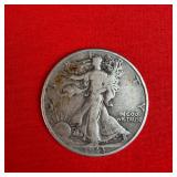 1943 Walking Liberty 90% Silver Half Dollar