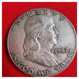 1962 90% Silver Franklin Half Dollar