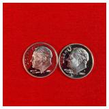 2 - 2002 90% Silver Proof Dimes