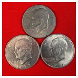 3 - 1971 Eisenhower 'Ike' $1 Dollar Coin