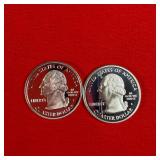 2- 2005 Washington 90% Silver Proof State Quarters