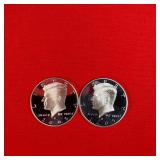 2 - 2005 90% Silver Proof Kennedy Half Dollars