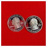 2- 2002 Washington 90% Silver Proof State Quarters