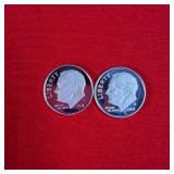 2 - 2011 90% Silver Proof Dimes