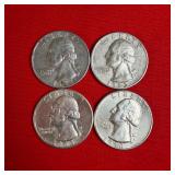 4 - 1963 90% Silver Washington Quarters