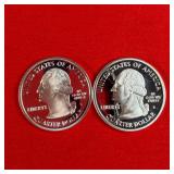 2- 2005 Washington 90% Silver Proof State Quarters