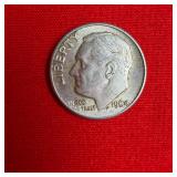 1964 90% Silver Roosevelt Dime