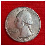 1960 90% Silver Washington Quarter