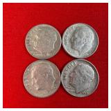 4 - 1959 90% Silver Roosevelt Dimes