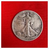 1943 Walking Liberty 90% Silver Half Dollar