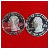 2- 2002 Washington 90% Silver Proof State Quarters