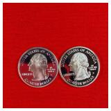 2- 2002 Washington 90% Silver Proof State Quarters