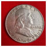 1950 90% Silver Franklin Half Dollar