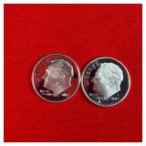 2 - 2002 90% Silver Proof Dimes