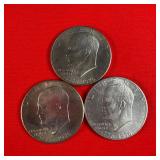 3 - 1976 Bicentennial Eisenhower 'Ike' $1 Dollars