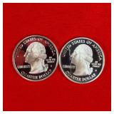 2- 2006 Washington 90% Silver Proof State Quarters