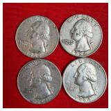 4 - 1964 90% Silver Washington Quarters