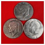 3 - 1974 Eisenhower 'Ike' $1 Dollar Coin