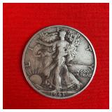 1943 Walking Liberty 90% Silver Half Dollar