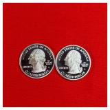 2- 2006 Washington 90% Silver Proof State Quarters