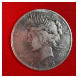 1923 Peace 90% Silver Dollar