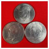 3 - 1976 Bicentennial Ike $1 Dollar Coins