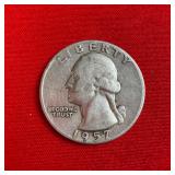 1957  90% Silver Washington Quarter