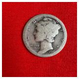 1916 90% Silver Mercury Dime