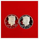 2 - 2015 90% Silver Proof Kennedy Half Dollars