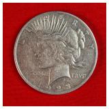 1923 Peace 90% Silver Dollar