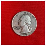 1957 90% Silver Washington Quarter
